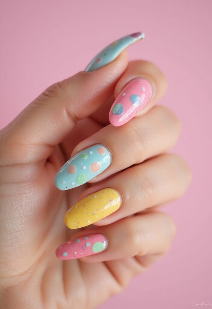 50 Playful Pink Nail Ideas for Girly - 43. Cheerful Bubbles