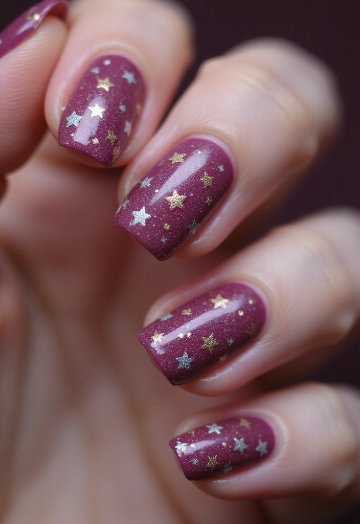 50 Playful Pink Nail Ideas for Girly - 45. Playful Starry Nights
