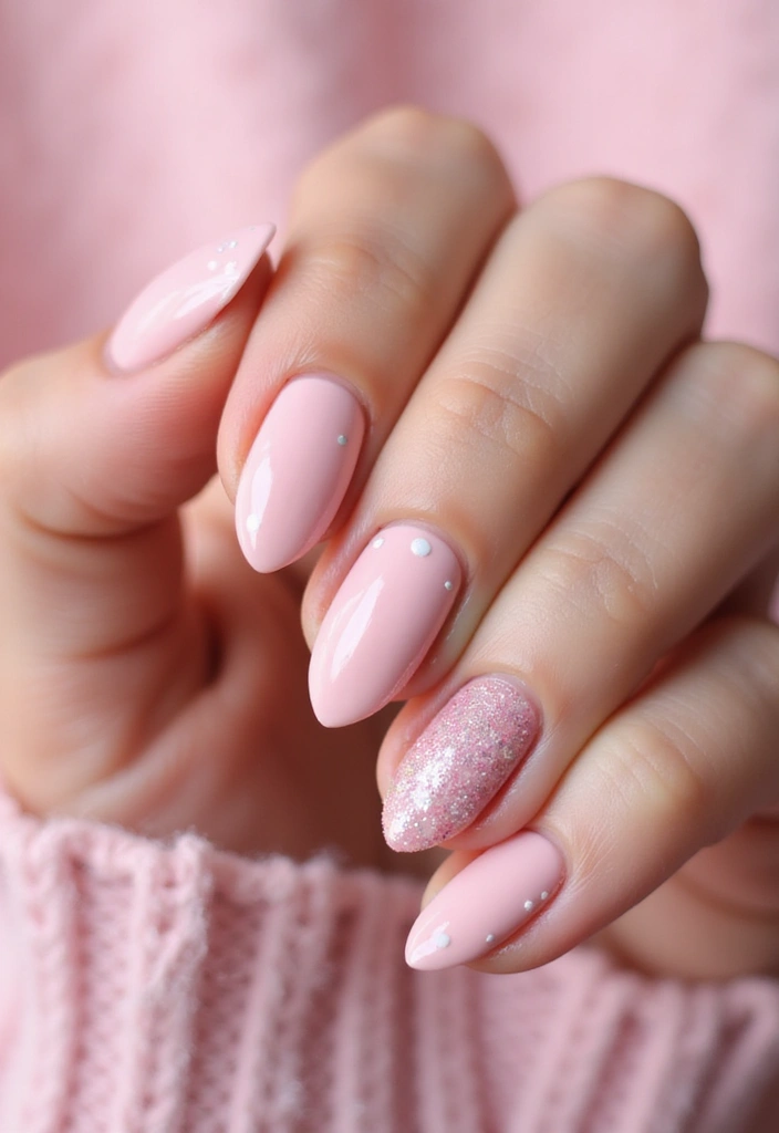 50 Pretty Pink Nail Ideas for Sweet - 16. Sassy Glitter Dots