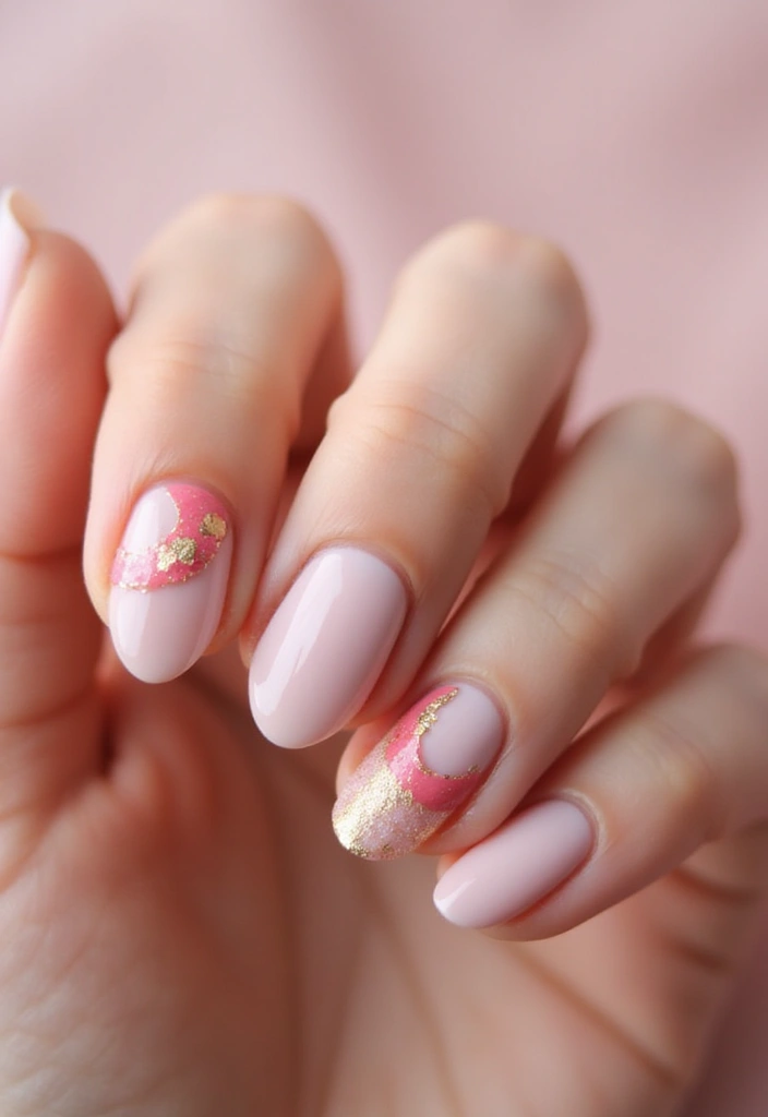 50 Pretty Pink Nail Ideas for Sweet - 19. Classy Half-Moons