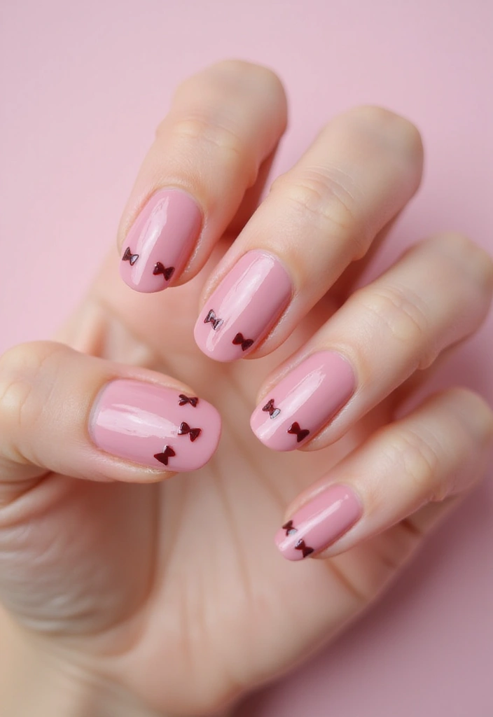 50 Pretty Pink Nail Ideas for Sweet - 20. Cute Bows