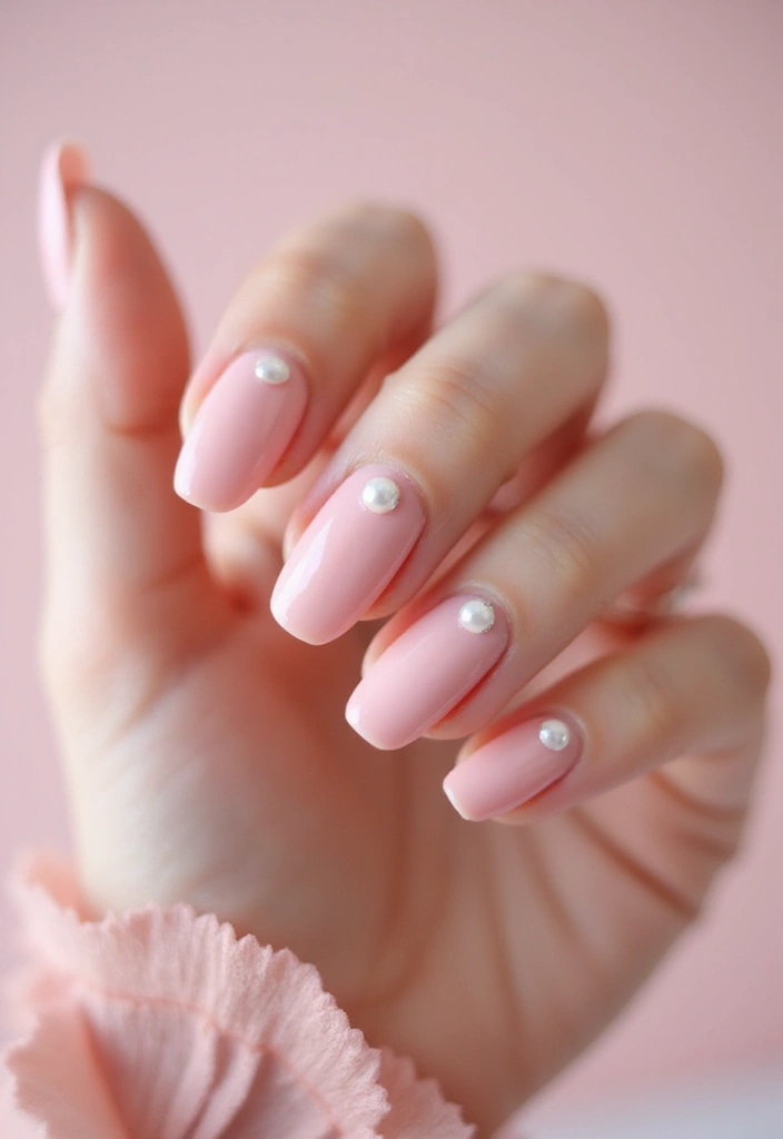 50 Pretty Pink Nail Ideas for Sweet - 22. Sweet Pearls