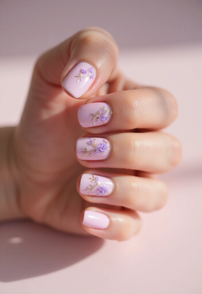 50 Pretty Pink Nail Ideas for Sweet - 36. Lilac & Pink Combo