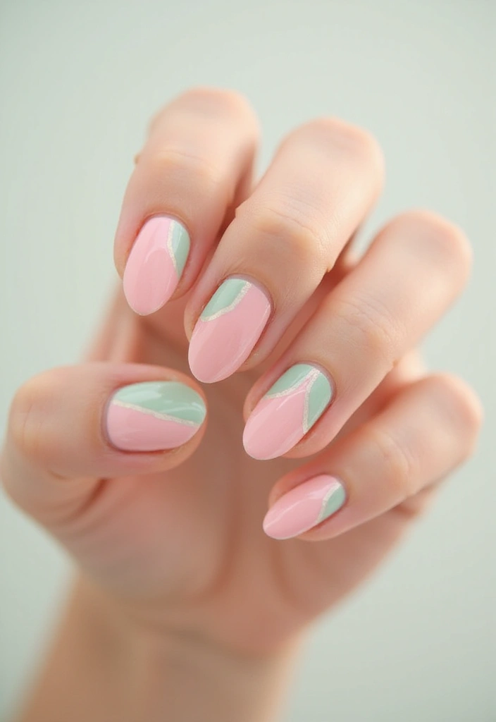 50 Pretty Pink Nail Ideas for Sweet - 39. Cool Minty Pink