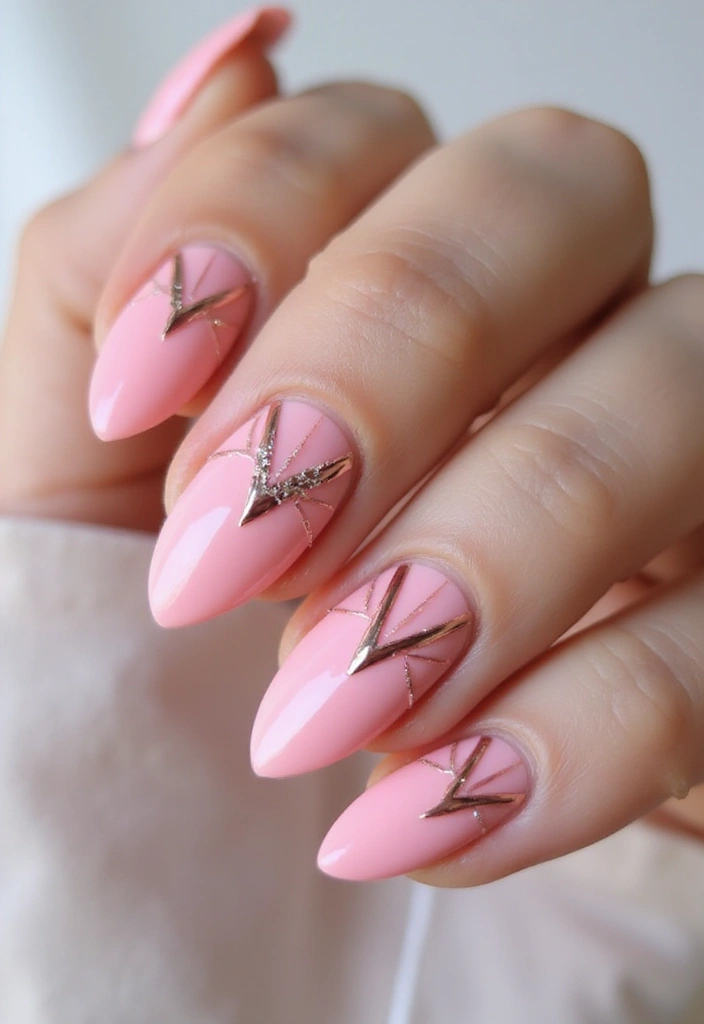 50 Pretty Pink Nail Ideas for Sweet - 4. Geometric Patterns