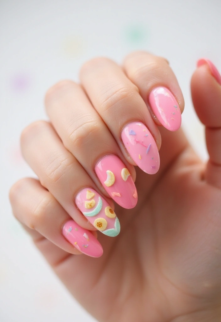 50 Pretty Pink Nail Ideas for Sweet - 42. Sorbet Collection