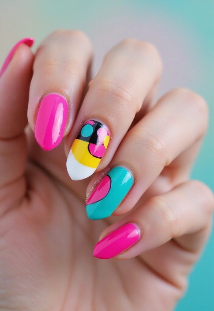 50 Pretty Pink Nail Ideas for Sweet - 50. Modern Art
