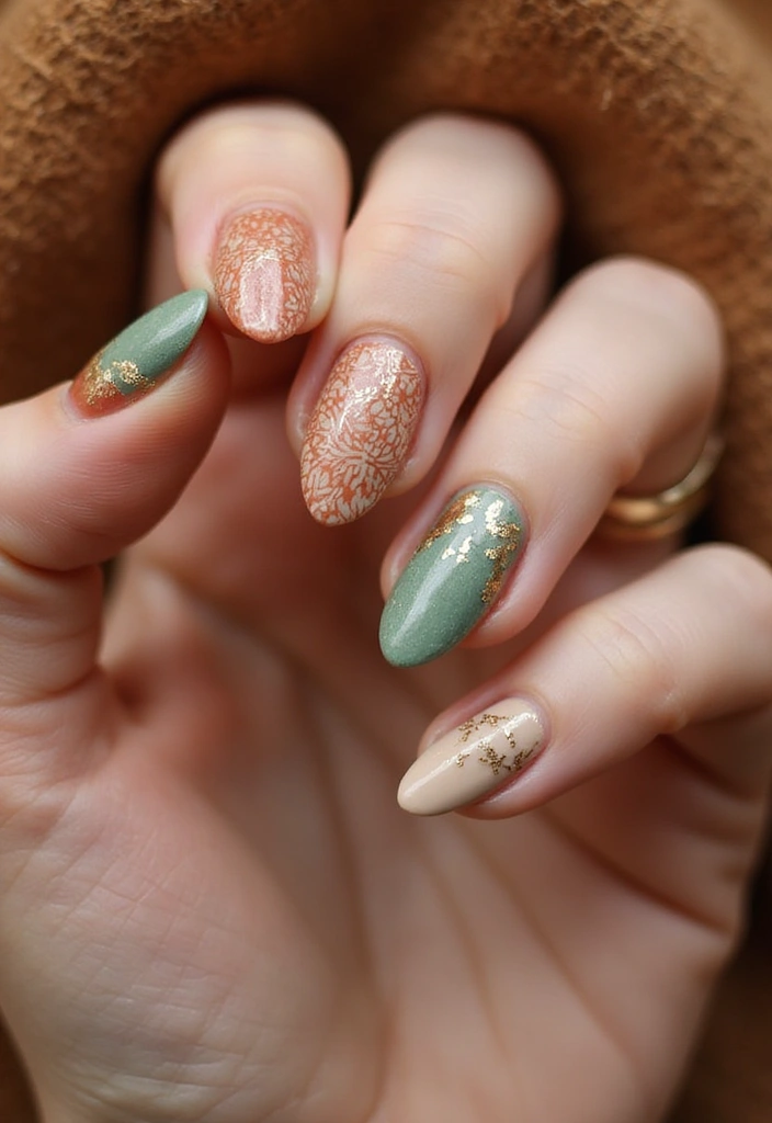 50 Simple Acrylic Nail Ideas for Everyday - 14. Boho Chic Vibes