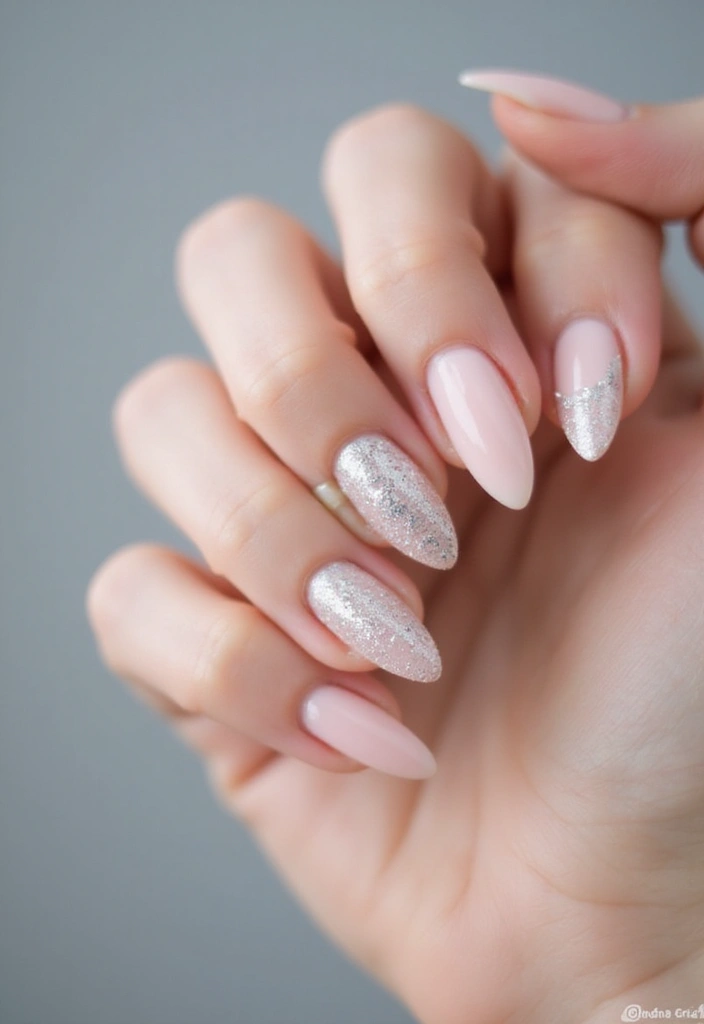 50 Simple Acrylic Nail Ideas for Everyday - 4. Subtle Glitter Accent Nails