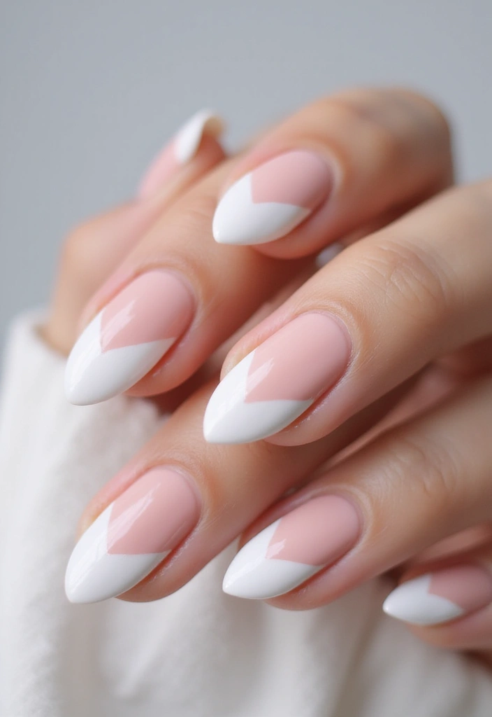 50 Simple Acrylic Nail Ideas for Everyday - 42. Minimalist Chevron Design
