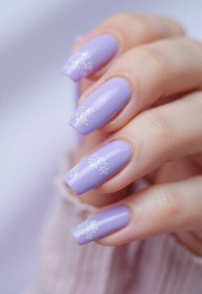 50 Simple Acrylic Nail Ideas for Everyday - 44. Sweet Lavender Dreams