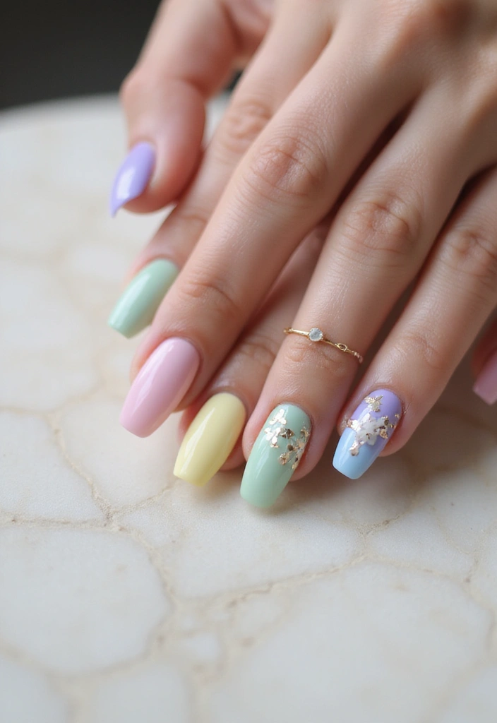 50 Stunning Acrylic Nail Design Ideas for Unmatched Durability - 12. Pastel Paradise