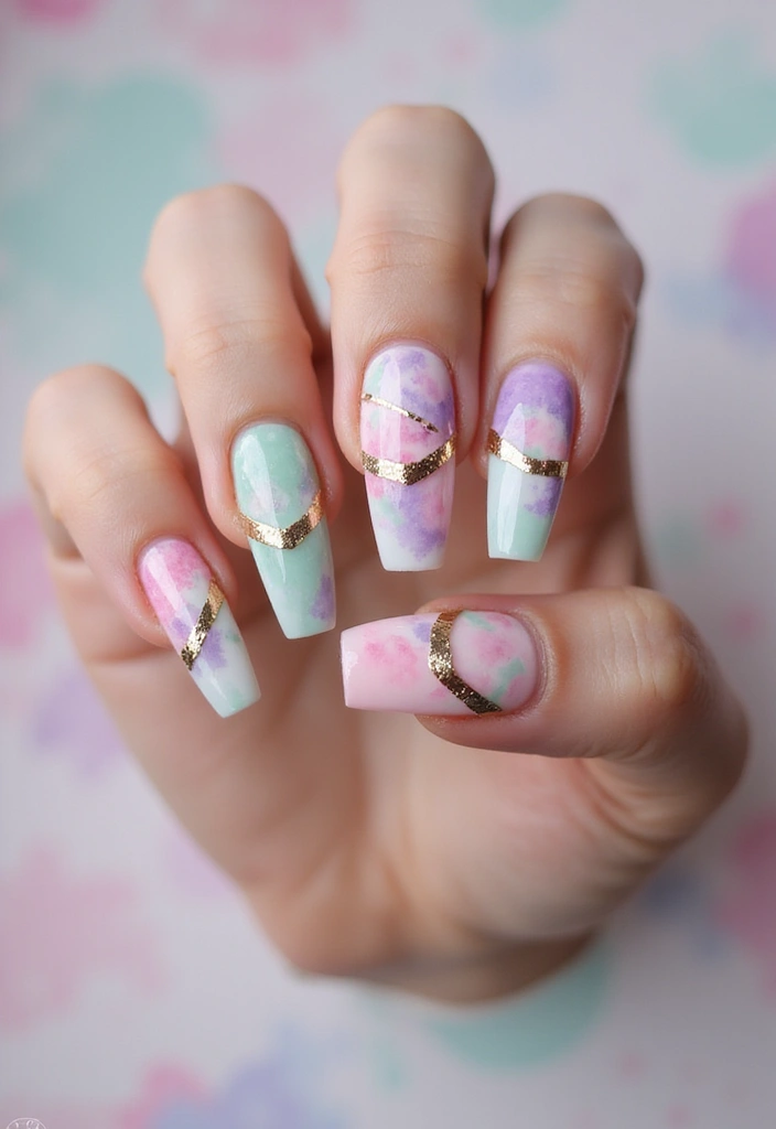 50 Stunning Acrylic Nail Design Ideas for Unmatched Durability - 13. Watercolor Wonders