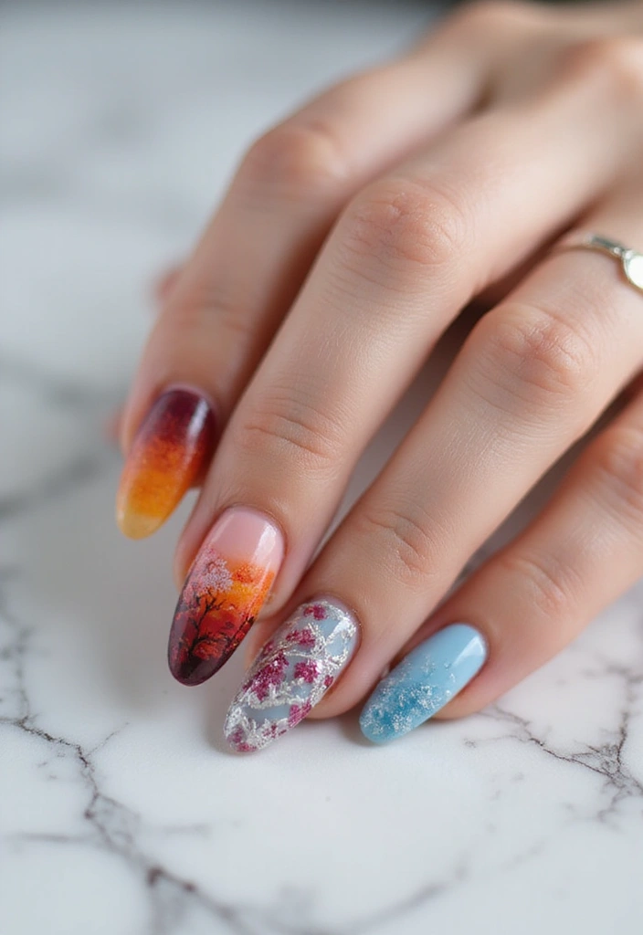 50 Stunning Acrylic Nail Design Ideas for Unmatched Durability - 18. Seasonal Styles
