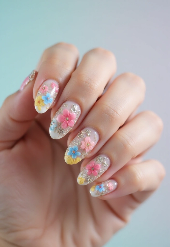 50 Stunning Acrylic Nail Design Ideas for Unmatched Durability - 2. Floral Fantasy