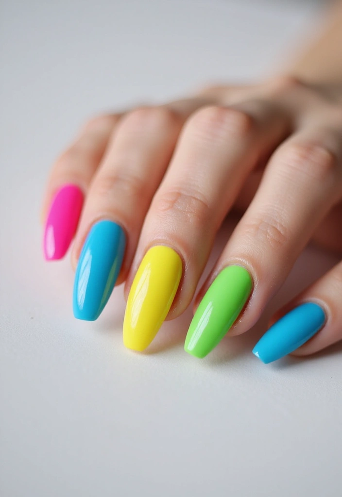 50 Stunning Acrylic Nail Design Ideas for Unmatched Durability - 24. Color Blocking