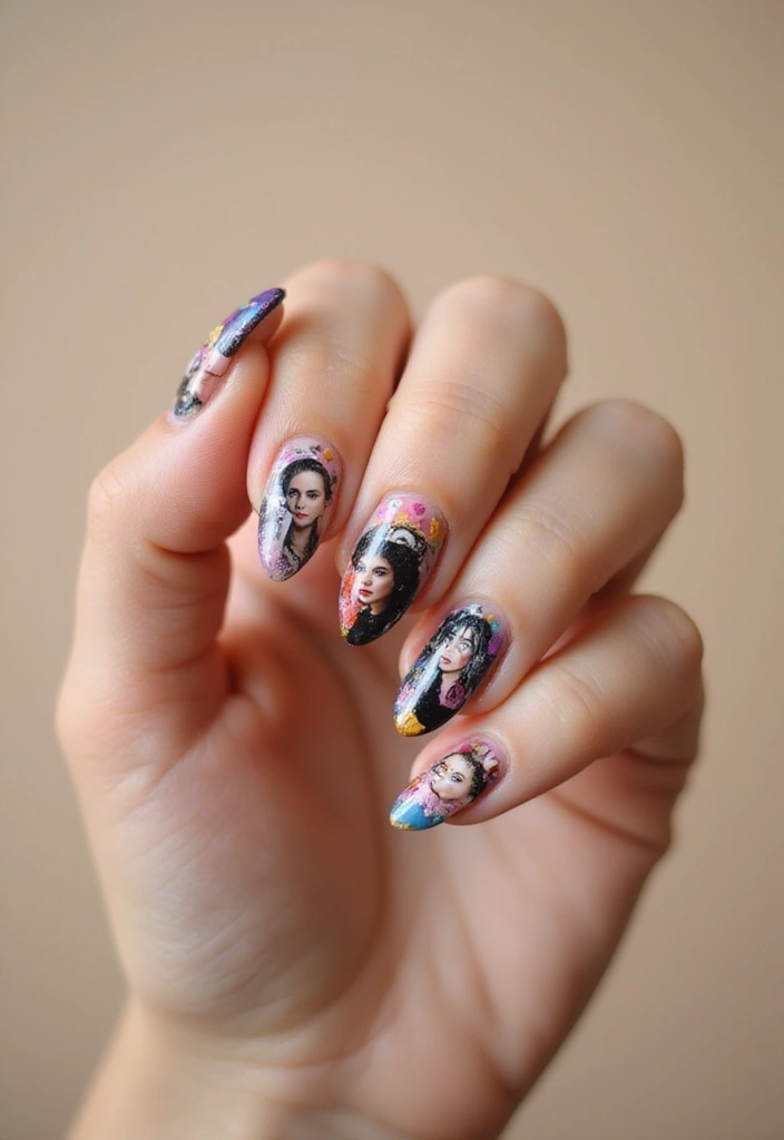 50 Stunning Acrylic Nail Design Ideas for Unmatched Durability - 28. Custom Portraits