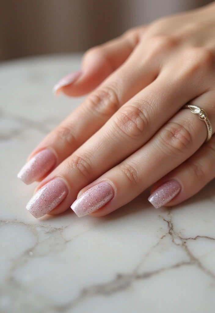 50 Stunning Acrylic Nail Design Ideas for Unmatched Durability - 29. Glitter Ombre