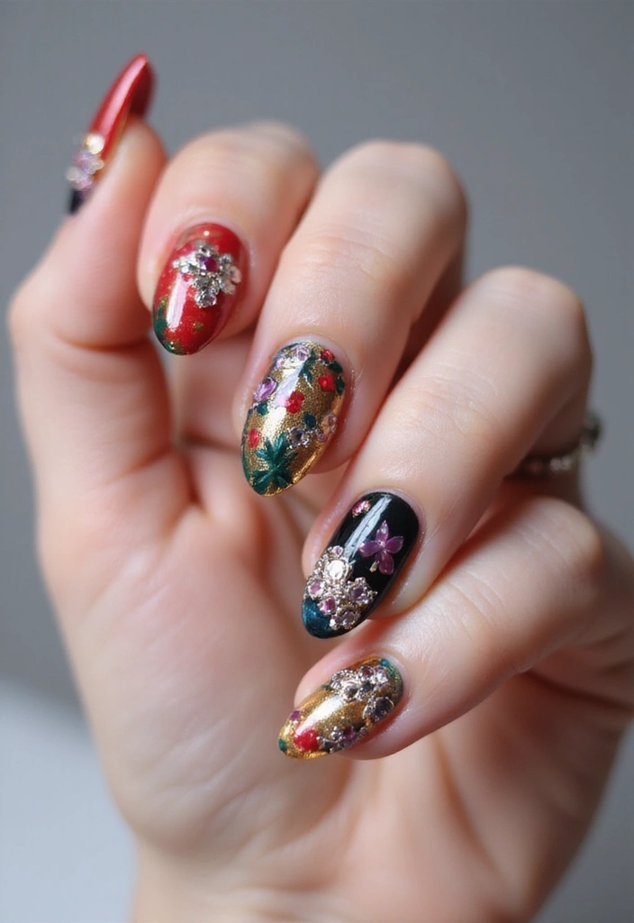 50 Stunning Acrylic Nail Design Ideas for Unmatched Durability - 39. Embellished Elegance