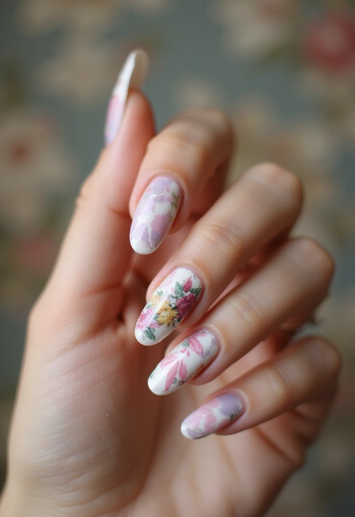 50 Stunning Acrylic Nail Design Ideas for Unmatched Durability - 41. Vintage-Inspired