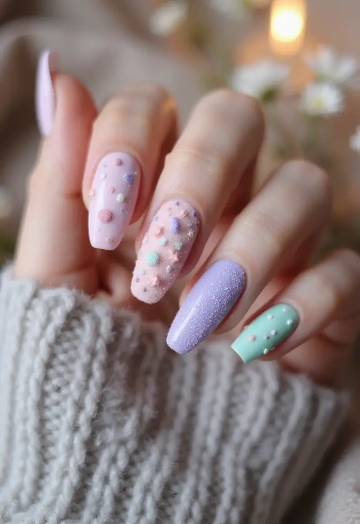 50 Stunning Acrylic Nail Design Ideas for Unmatched Durability - 44. Fuzzy Textures