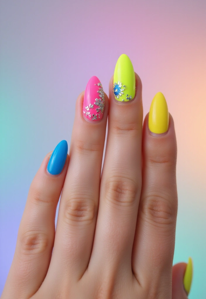 50 Stunning Acrylic Nail Design Ideas for Unmatched Durability - 49. Bold Statement Colors