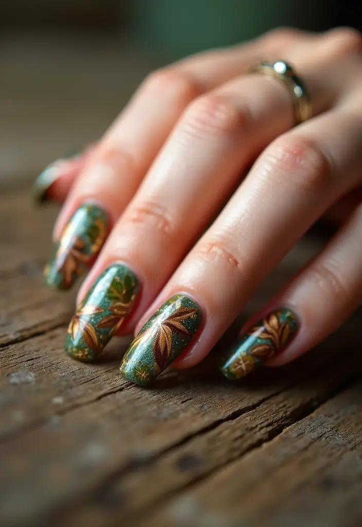 50 Stunning Acrylic Nail Design Ideas for Unmatched Durability - 5. Nature’s Touch