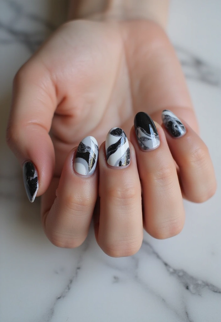 50 Stunning Acrylic Nail Design Ideas for Unmatched Durability - 6. Marble Magic