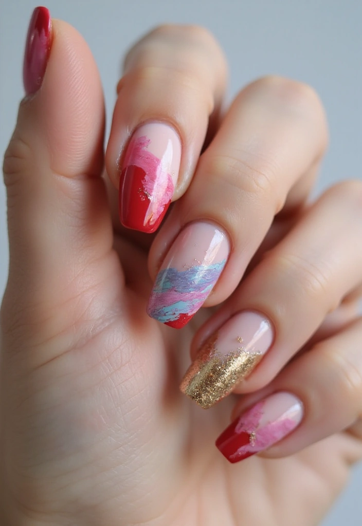 50 Stunning Acrylic Nail Design Ideas for Unmatched Durability - 7. Artistic Brush Strokes