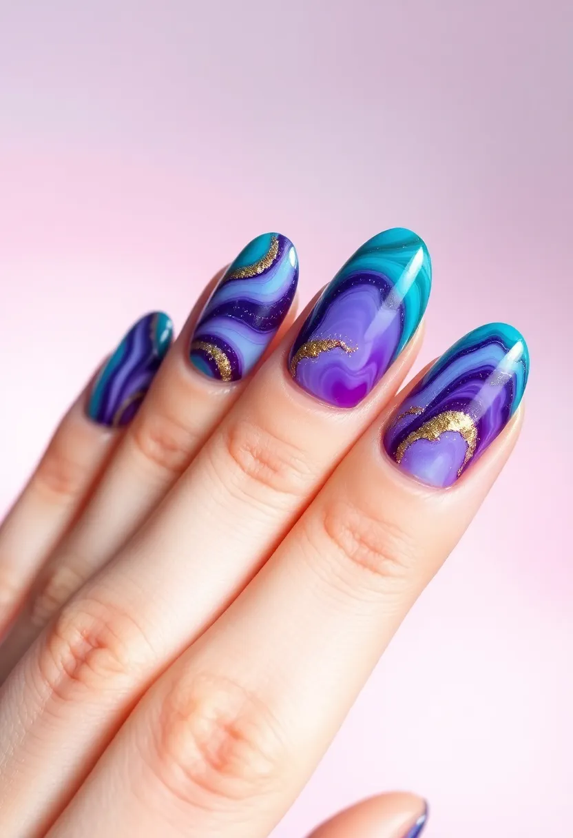 50 Top Nail Trends for 2025's Innovative - 13. Fluid Abstracts