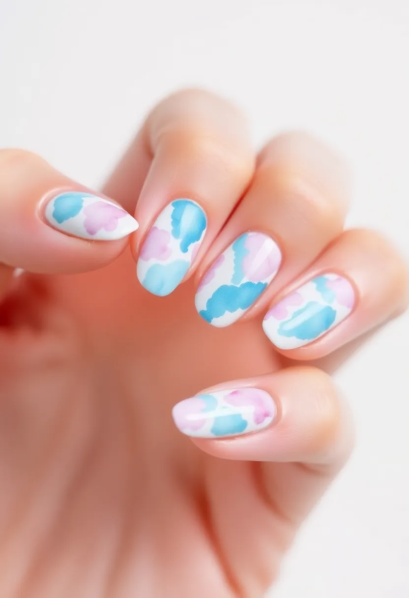 50 Top Nail Trends for 2025's Innovative - 16. Splashing Watercolors