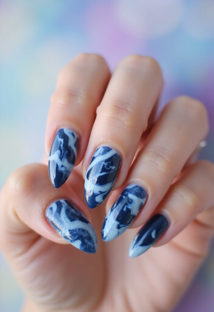 50 Top Nail Trends for 2025's Innovative - 2. Wavey Marble Effects
