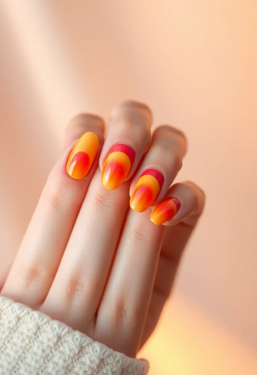 50 Top Nail Trends for 2025's Innovative - 20. Sunrise Styles