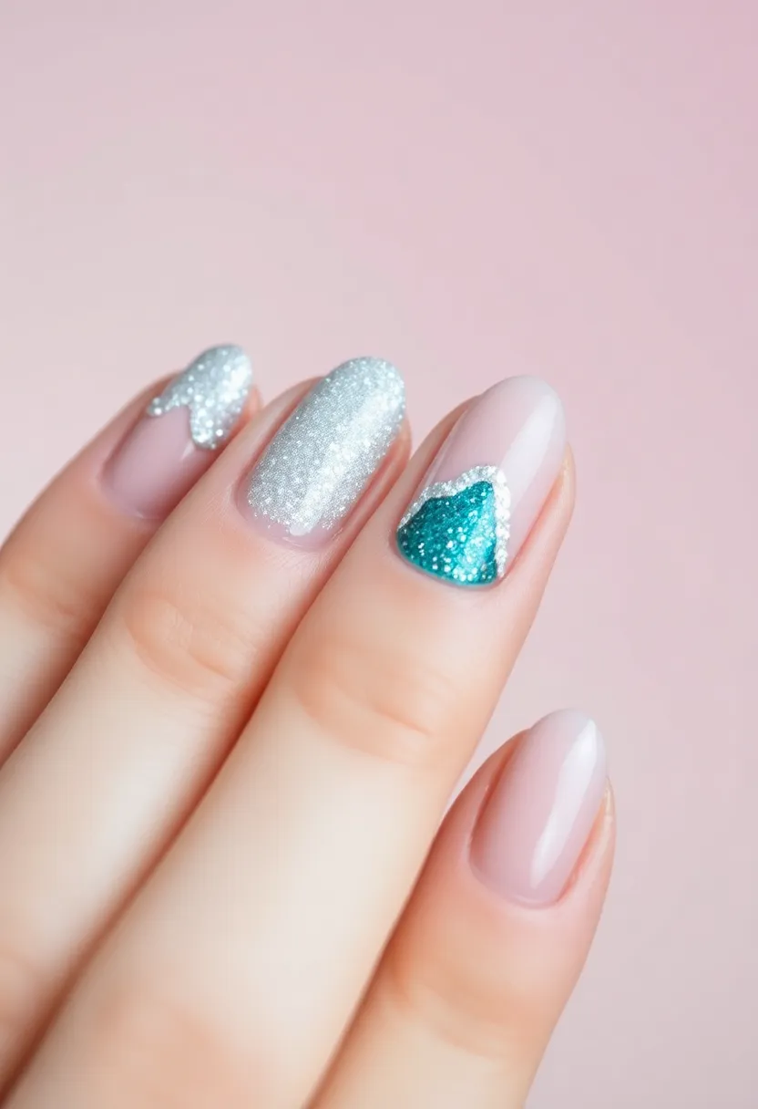 50 Top Nail Trends for 2025's Innovative - 36. Wavy Glitter Tips
