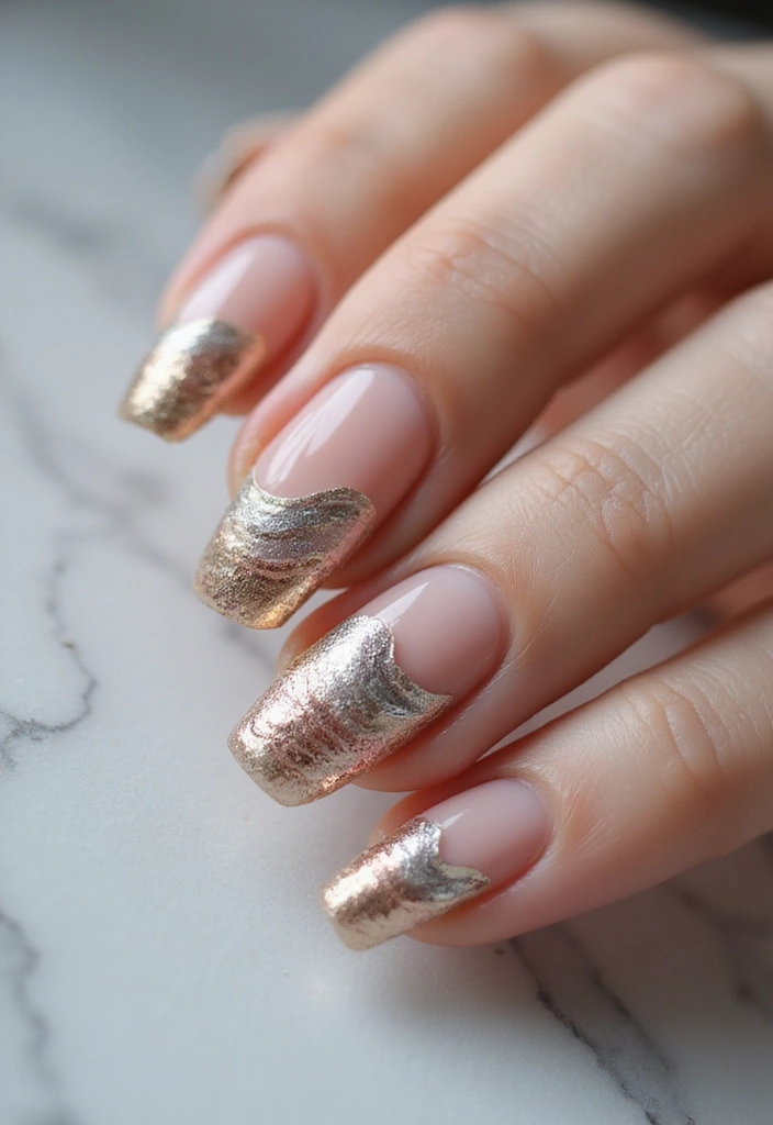 50 Top Nail Trends for 2025's Innovative - 4. Foil Waves