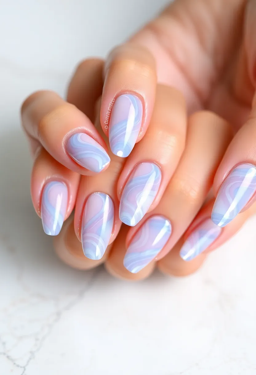 50 Top Nail Trends for 2025's Innovative - 40. Iridescent Waves