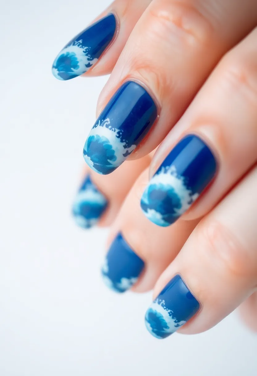 50 Top Nail Trends for 2025's Innovative - 6. Crashing Waves Nail Art