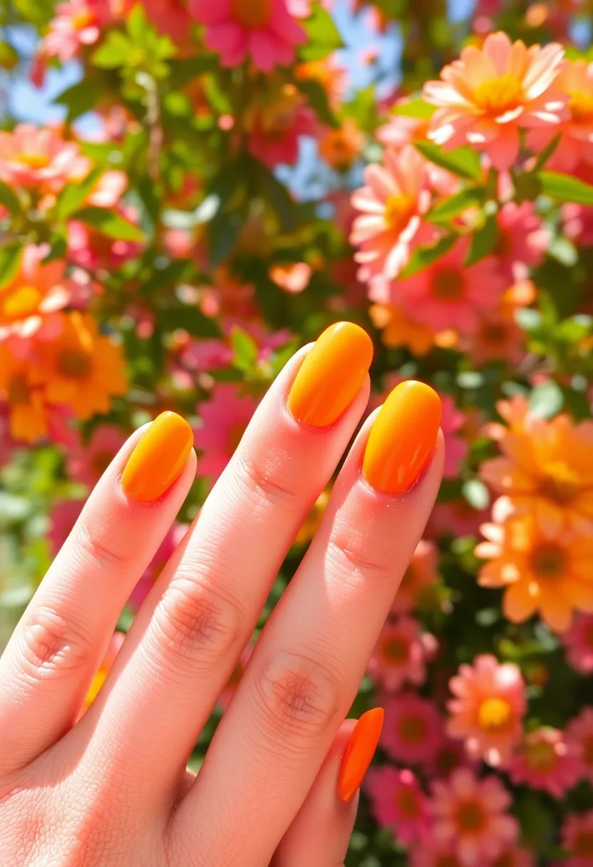 50 Trending Nail Polish Color Ideas for 2025's Bold Palette - 22. Bright Orange