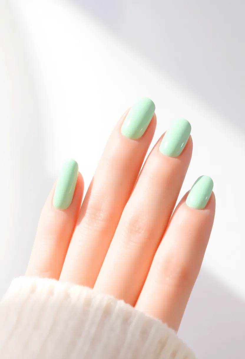 50 Trending Nail Polish Color Ideas for 2025's Bold Palette - 26. Soft Mint