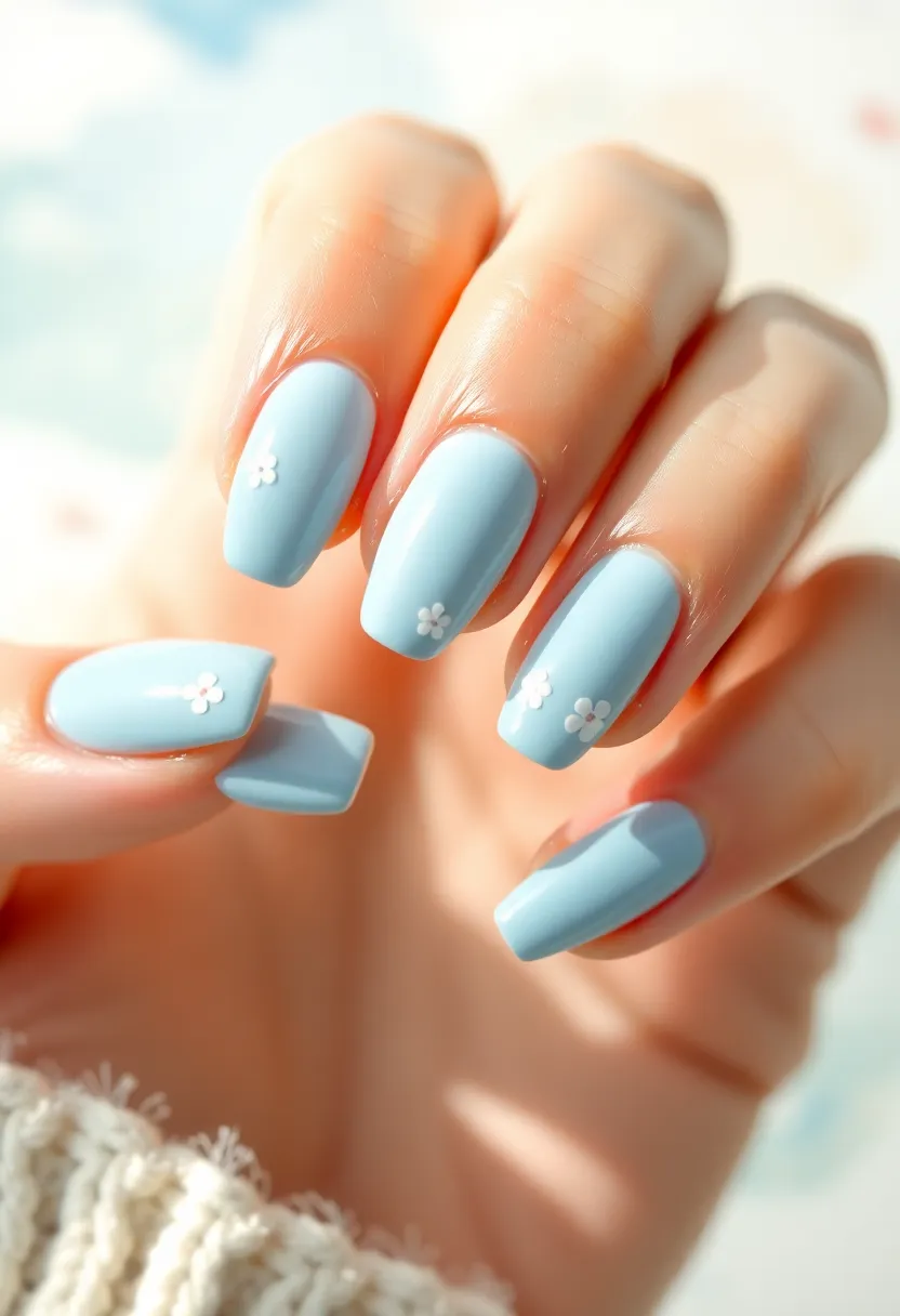 50 Trending Nail Polish Color Ideas for 2025's Bold Palette - 29. Soft Blue