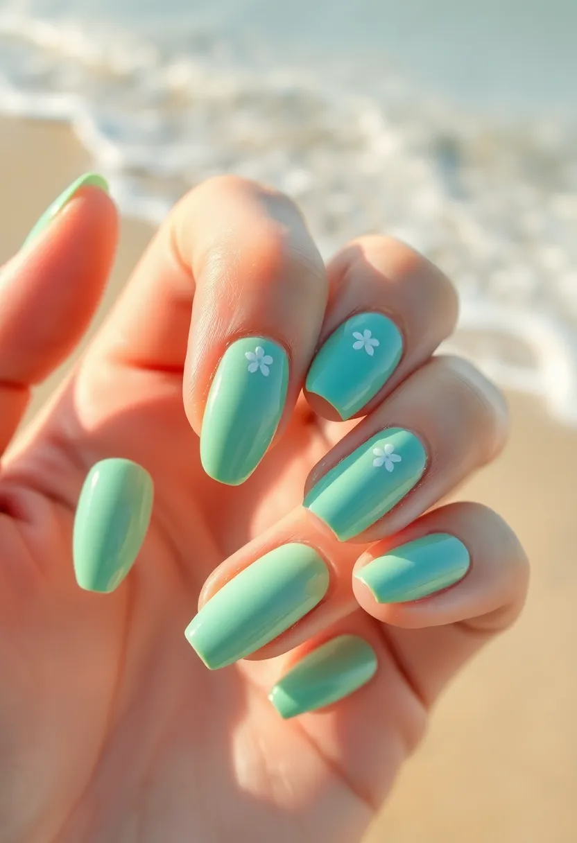 50 Trending Nail Polish Color Ideas for 2025's Bold Palette - 31. Seafoam Green