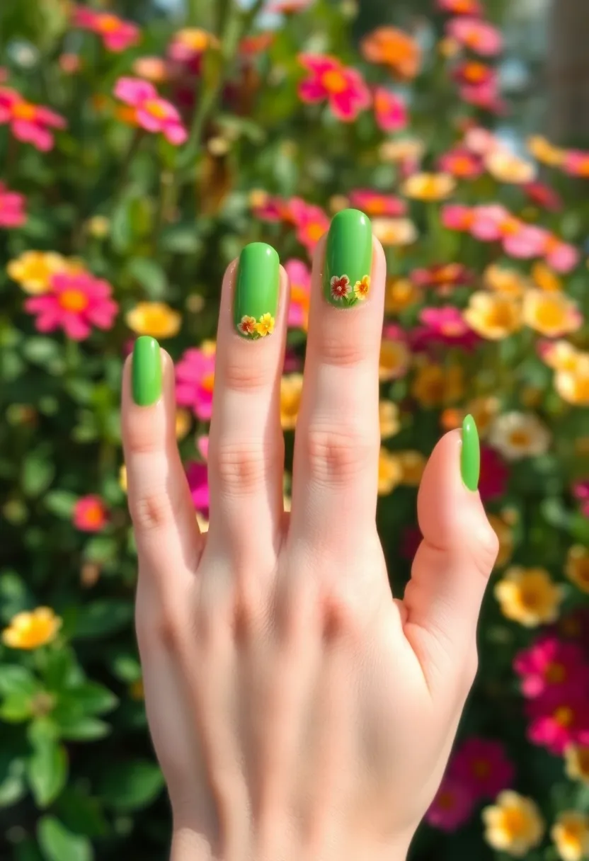 50 Trending Nail Polish Color Ideas for 2025's Bold Palette - 38. Flourishing Green