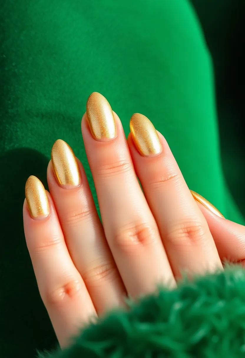 50 Trending Nail Polish Color Ideas for 2025's Bold Palette - 44. Shimmery Gold