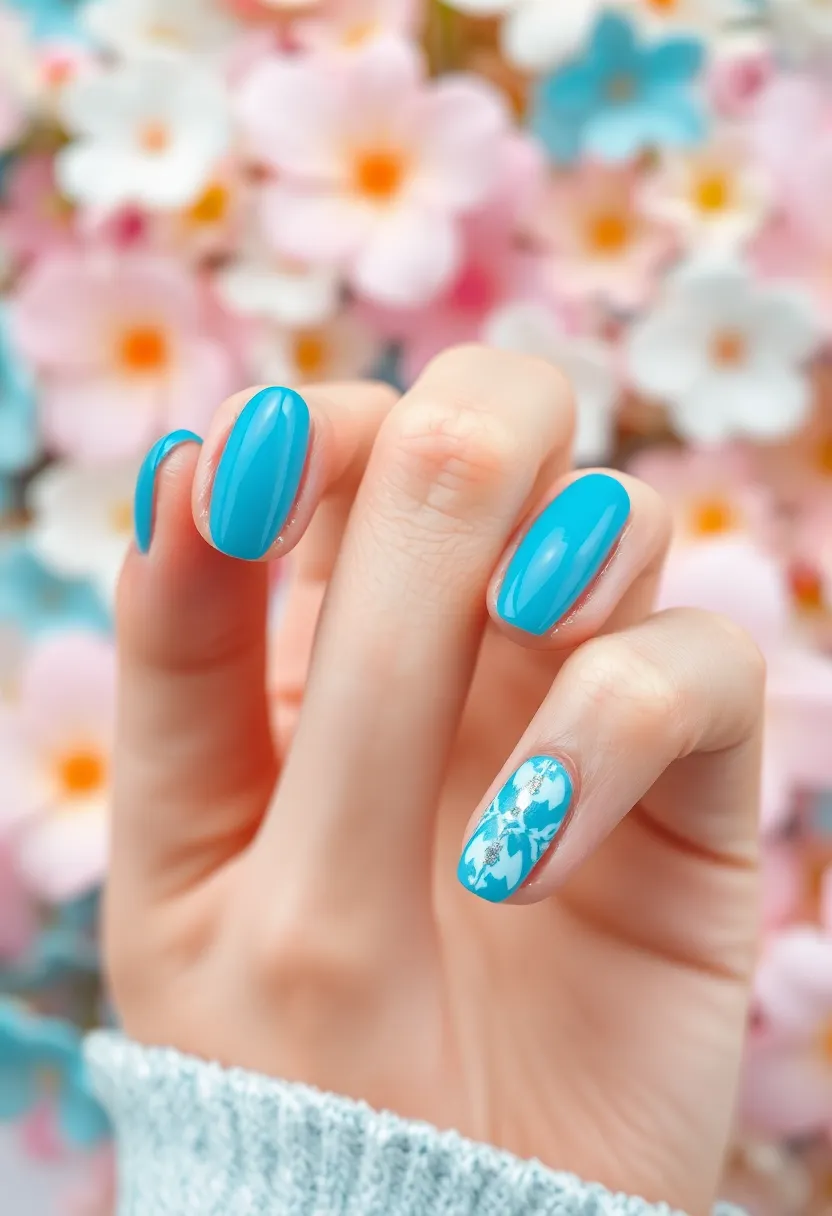 50 Trending Nail Polish Color Ideas for 2025's Bold Palette - 48. Bright Cyan