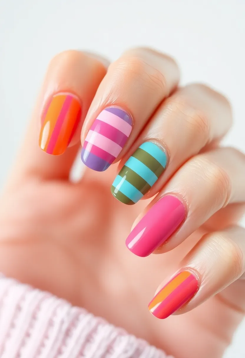 50 Ultimate Nail Ideas for Endless Empowering Inspiration - 34. Vibrant Stripes