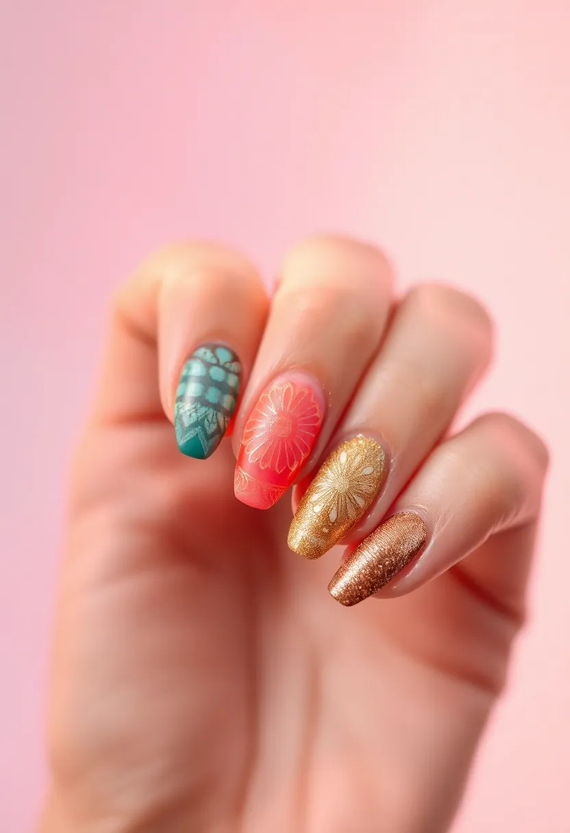 50 Ultimate Nail Ideas for Endless Empowering Inspiration - 35. Colorful Tapestry