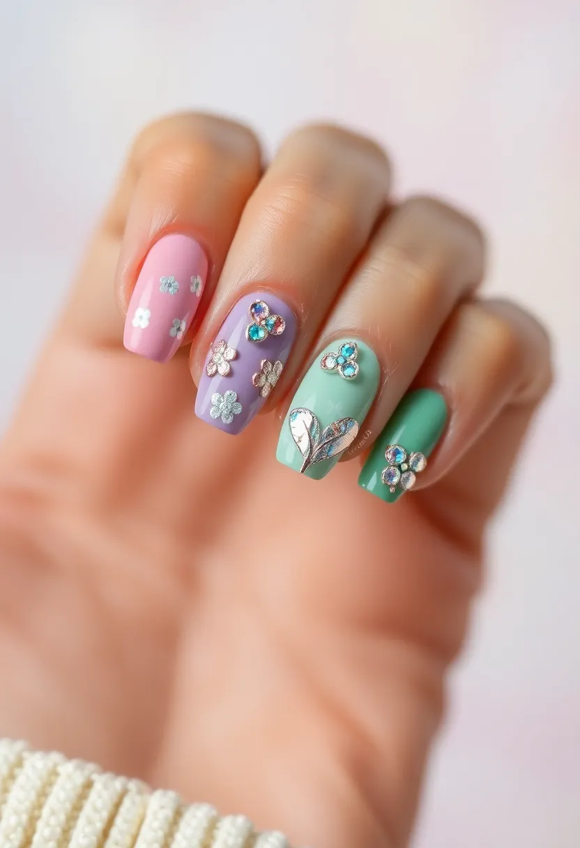 50 Ultimate Nail Ideas for Endless Empowering Inspiration - 38. Dazzling Charms