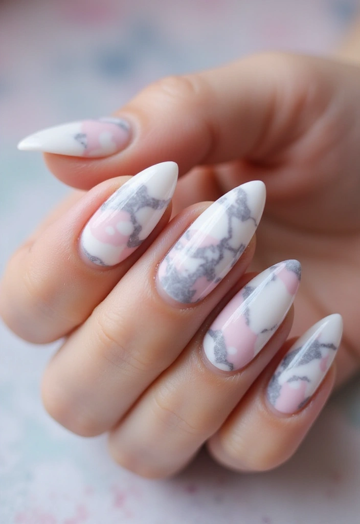 50 Versatile Acrylic Nail Ideas for All Lengths and Lifestyles - 12. Marble Effect