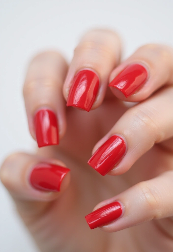50 Versatile Acrylic Nail Ideas for All Lengths and Lifestyles - 20. Classic Red Nails