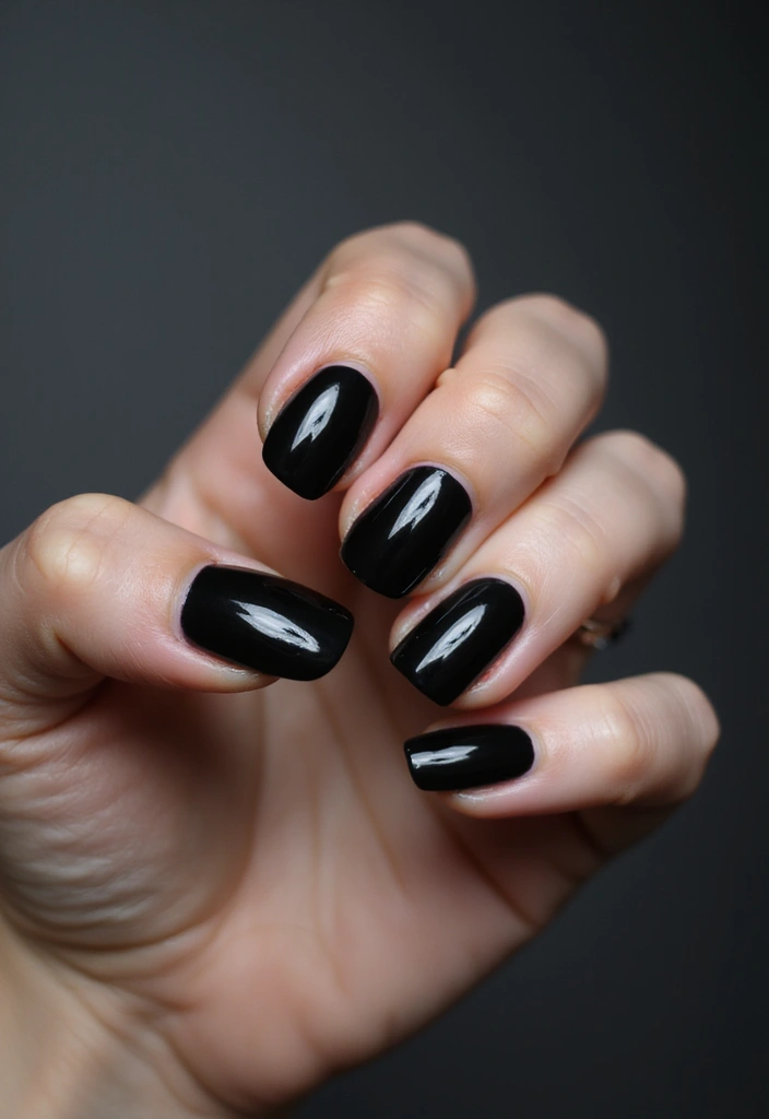 50 Versatile Acrylic Nail Ideas for All Lengths and Lifestyles - 22. Sophisticated Black Nails